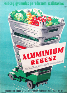 Aluminum crates for transporting vegetables, fruits, tomatoes