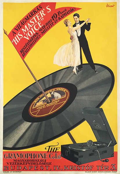 7. grammophone his master's voice art deco poster vintage