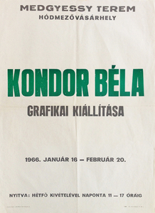 Bela Kondor - Exhibition of graphic works