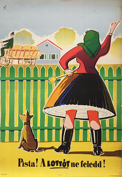 Kaldor Pista don't forget the lottery 1960 Hungarian poster