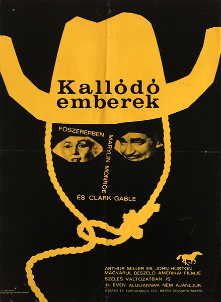 Jakfalvy - Misfits Gable Marilyn Monroe 1964 hungarian movie poster