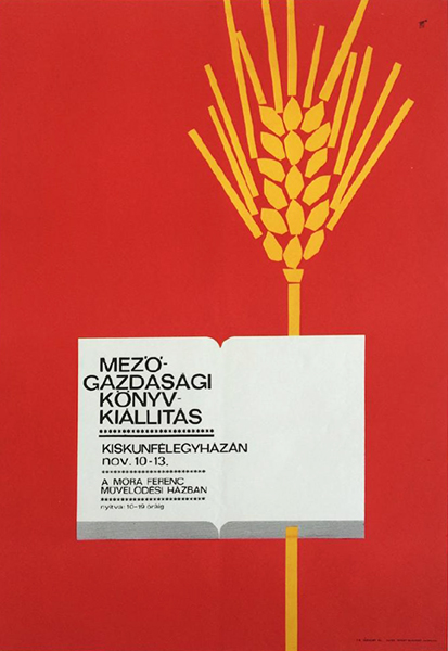 Agricultural book exhibition 1960s original hungarian poster