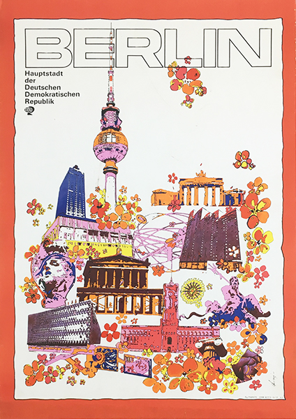 Berlin 1970s original german vintage travel poster