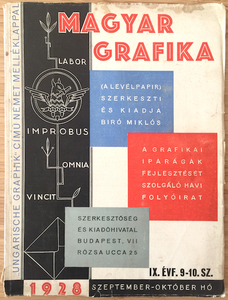 Hungarian Graphic Design 1928 IX. No. 9-10.