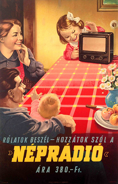 People's Radio 1950 Hungarian Communist Socialist Realist poster People's Radio 1950 Hungarian Communist Socialist Realist poster