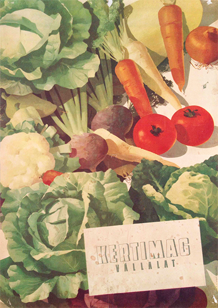 Tibor Piros - Garden Seeds Company 1953 Hungarian advertising poster