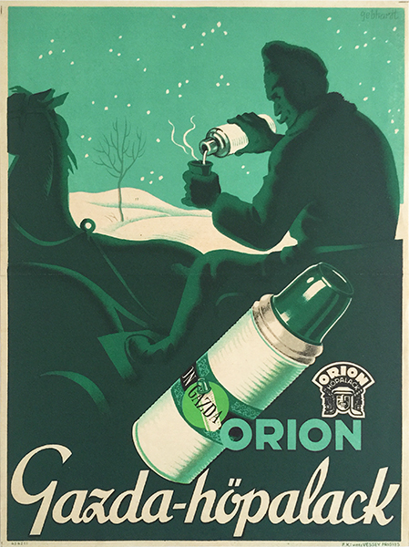 gonczi gebhardt orion thermos hungarian vintage poster