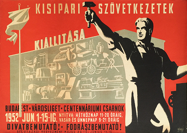 exhibition of small-scale cooperatives gonczi communist propaganda poster 1952 hungarian