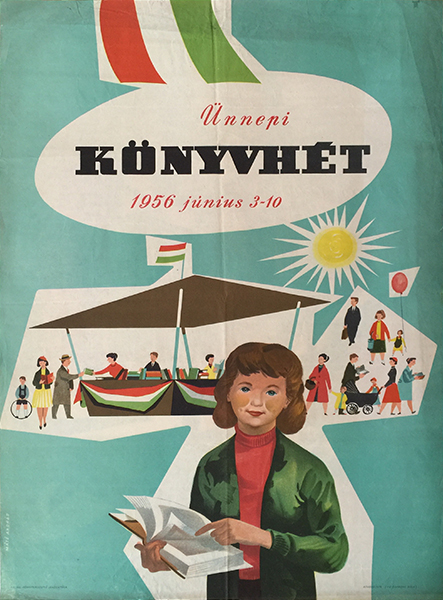 Máté András Book Week 1956 Hungarian poster