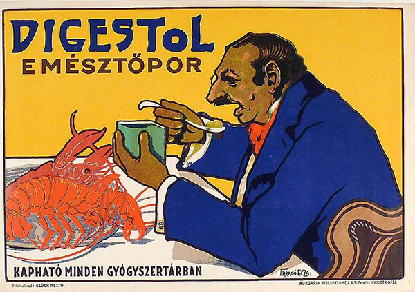 Farago digestol digestive powder art nouveau poster