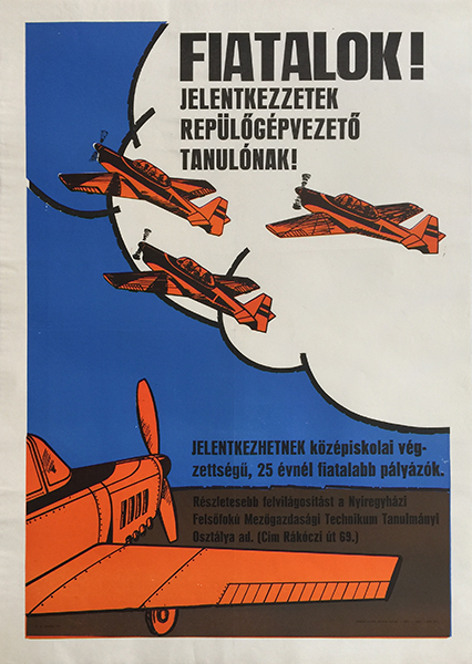 Student air pilot aviation flying vintage poster