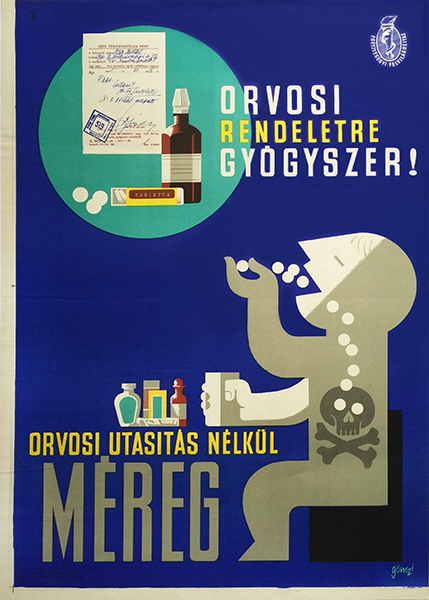 gonczi gebhardt medicine doctor medication vintage hungarian poster