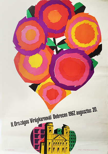 Flower Carnival in Debrecen 1967 vintage poster
