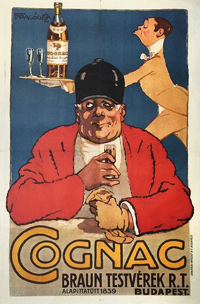 Geza Farago - Braun Cognac 1926 Hungarian Art Deco advertising poster