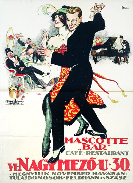 Imre Foldes - Mascotte Bar 1910s Hungarian poster