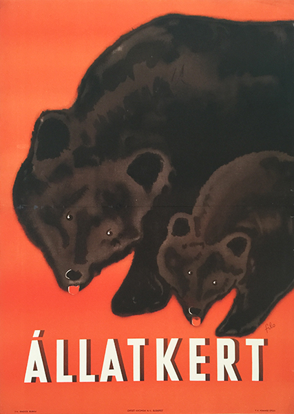 Filo - Budapest Zoo 1950 Hungarian vintage poster