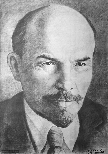 Sandor Ek - Lenin 1950 Hungarian Communist Socialist Realist propaganda poster 