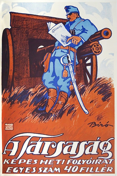 Biro Mihaly The Company journal 1914 Hungarian vintage poster