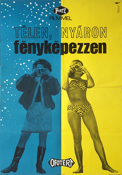 Endre Bano - Through winter and summer use Forte films photography 1968 vintage Hungarian commercial advertising poster