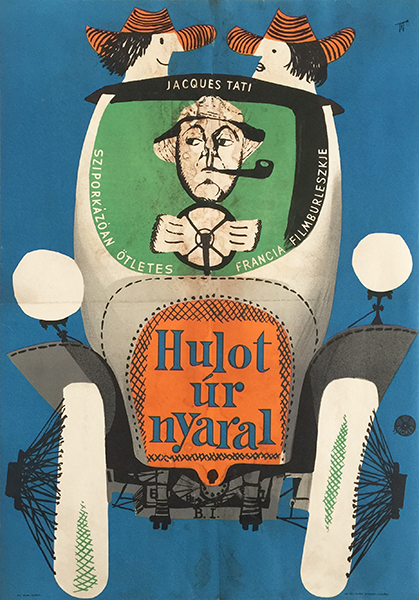 Mr. Hulot's Holiday Hungarian movie poster by Istvan Balogh 1960 1953