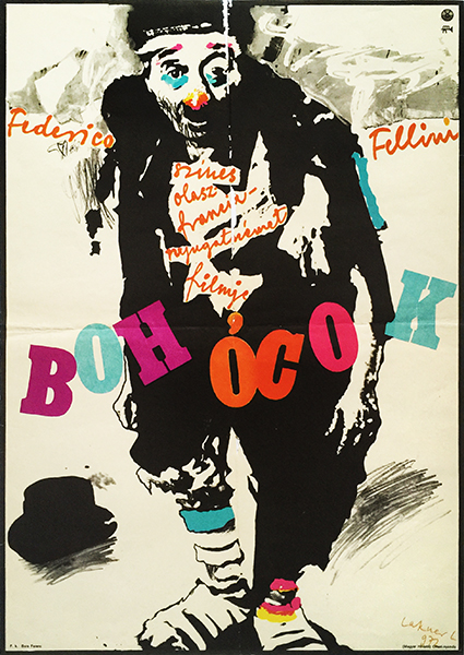Laszlo Lakner - Fellini Clowns 1972 Hungarian movie poster