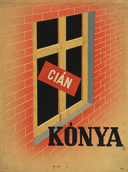 konya cianide Hungarian poster maquette modernist painted artwork 1948