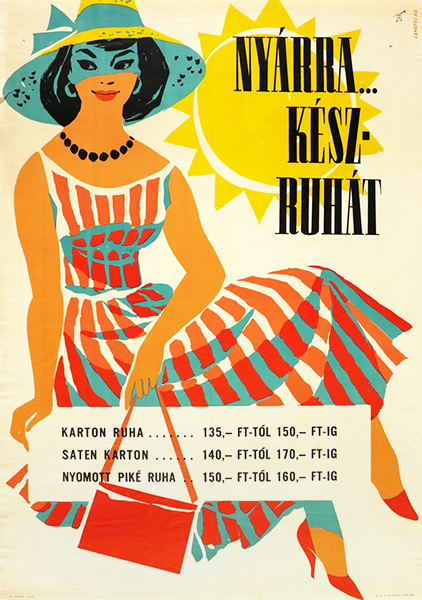 Sandor Lengyel - Ready made garments for summer 1960 Hungarian poster