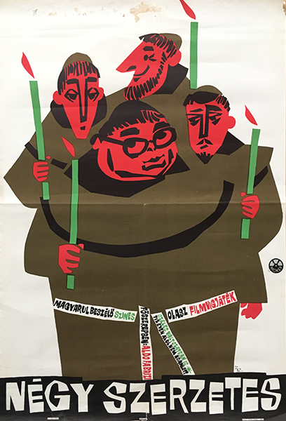 Zelenák Crescencia - The Four Monks 1963 original Hungarian movie poster