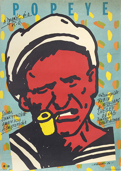 Jozsef Arendas - Popeye Robin Williams 1986 hungarian movie poster