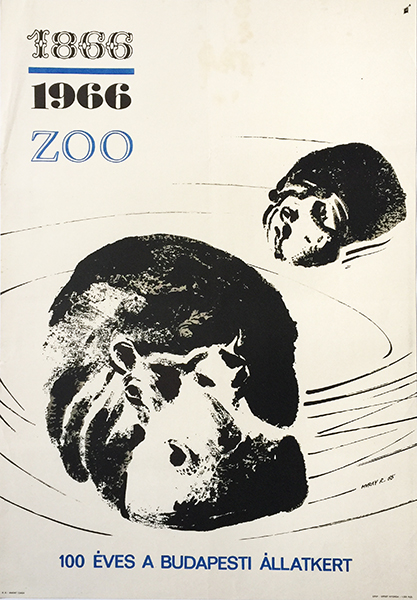 Robert Muray - The Budapest Zoo is 100 years old 1965 Hungarian poster