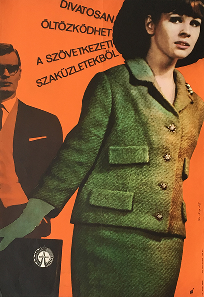 Dress fashionably 1965 original Hungarian commercial fashion poster