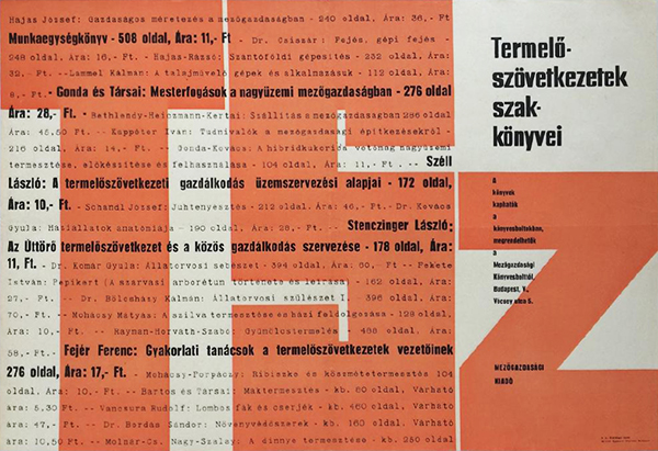 Reference books of the production cooperatives 1960 original Hungarian poster