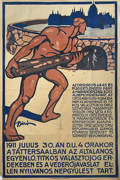 Mihaly Biro - Demonstration for Equal and Common Suffrage 1911 Hungarian propaganda poster Mihaly Biro - Demonstration for Equal and Common Suffrage 1911 Hungarian propaganda poster