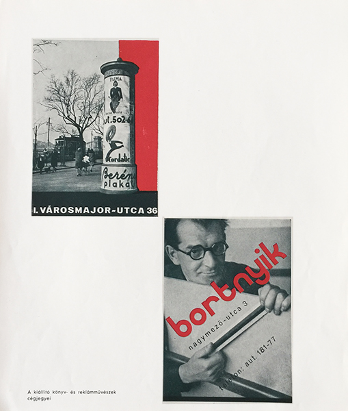Robert Bereny Sandor Bortnyik business card modernist design 1930
