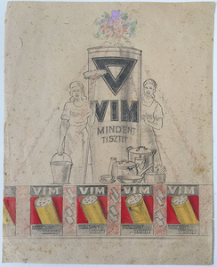 VIM detergent shop window design sketch