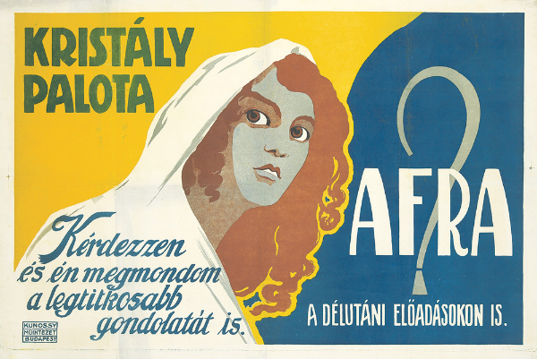 Afra Crystal Palace mind reader fortune teller mystic vintage poster Hungarian 1910s