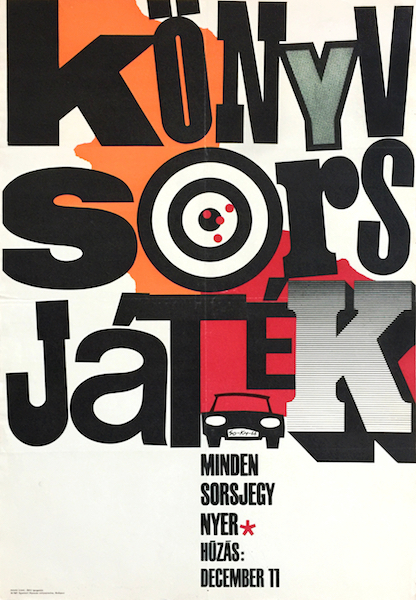 So-Ky - Book Raffle - Every ticket wins 1966 vintage Hungarian mid-century modern advertising poster