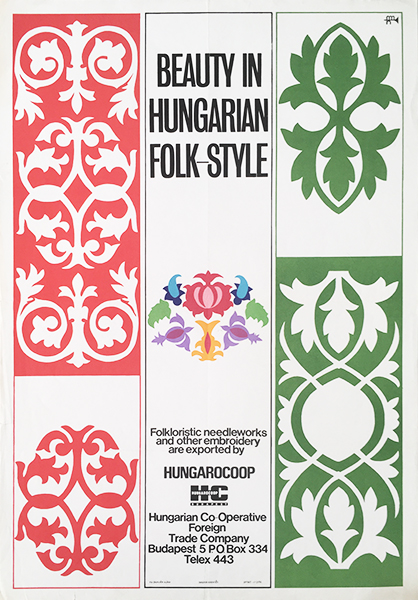Beauty in Hungarian Folk Style - Hungarocoop 1970 original Hungarian vintage commercial poster