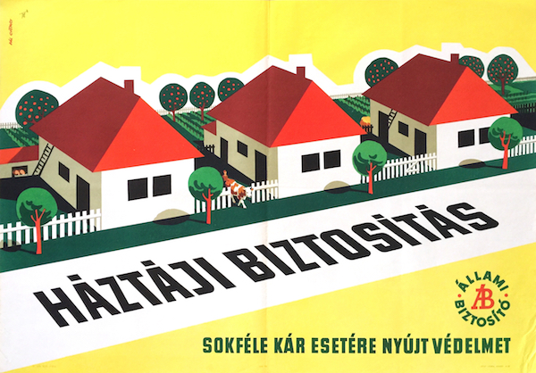 Gyorgy Pal - Household Insurance 1964 Hungarian vintage advertising poster