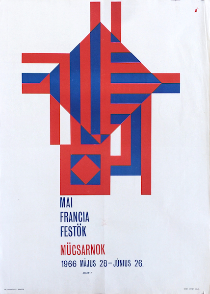 Tibor Zala - Contemporary French Painters - Kunsthalle Budapest 1966 Hungarian vintage geometric art exhibition poster