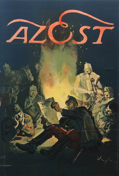 Miklos Vadasz - Azt Est newspaper 1915 vintage Hungarian advertising poster WWI