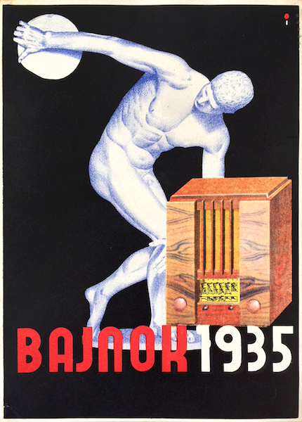 Istvan Irsai - Pesach Ir-Shay -Champion radio 1935 vintage Hungarian Modernist advertising Avant-garde tram poster