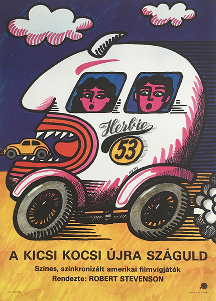Vilmos Kovacs - Herbie Rides Again 1983 vintage Hungarian movie poster