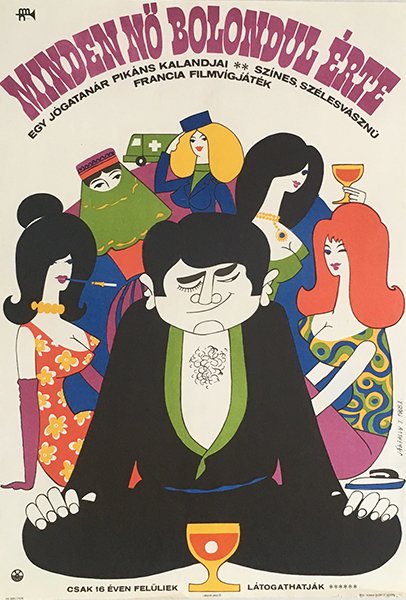 Tibor Jakfalvy - All Mad About Him 1968 vintage Hungarian movie poster