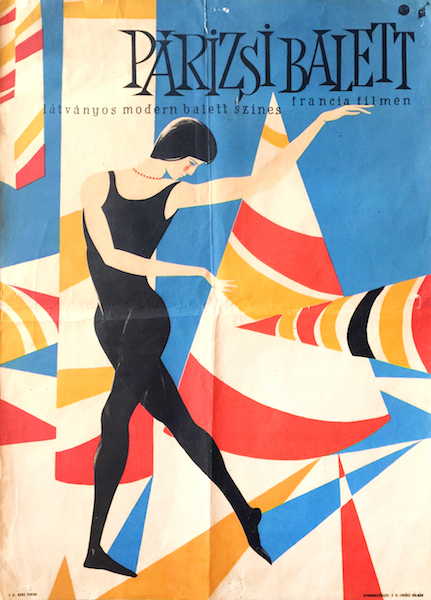 Gabriella Hajnal - Belles and Ballets 1960 vintage Hungarian movie poster Ciné ballets de Paris 1959 French film Louis Cuny