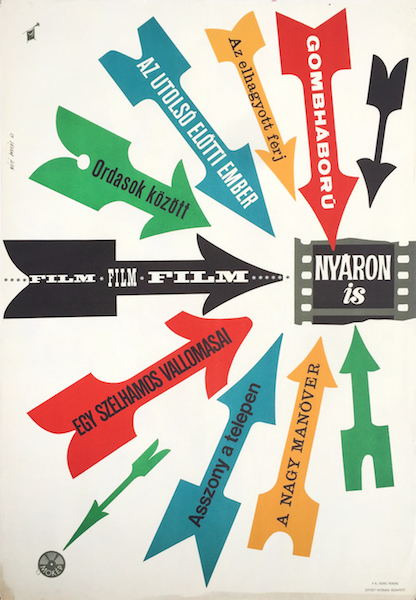 Andras Mate - New summer feature films 1963 vintage Hungarian movie advertising poster