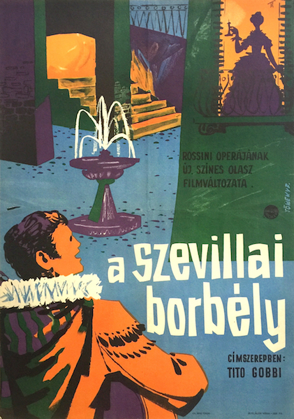 Ferenc Toreky - Barber of Seville 1961 vintage Hungarian movie poster