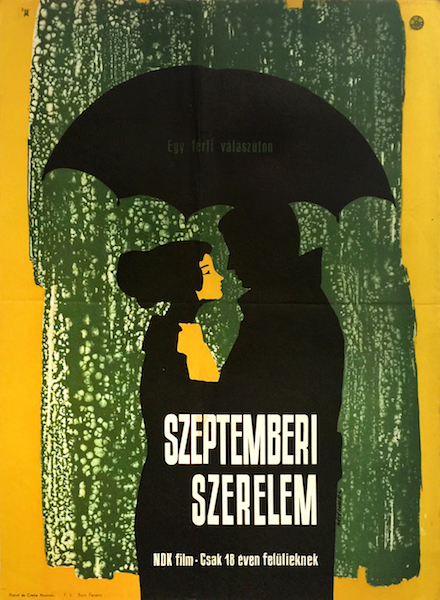 Andras Mate - September Love 1961 vintage Hungarian movie poster