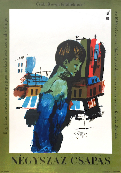Arpad Darvas - 400 Blows 1960 vintage Hungarian movie poster Francois Truffaut
