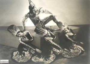 Four dancers - Olga Szentpal Dance Group - Modern Dance School performance 1930s Hungarian vintage photograph
